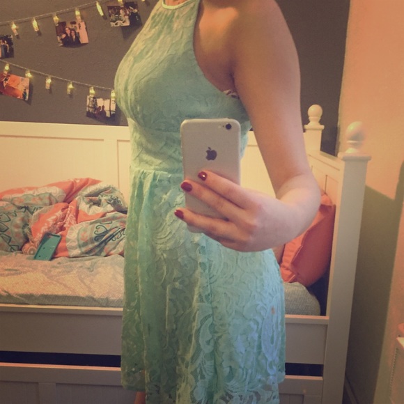 Lacy high neck shirt dress - Picture 1 of 4